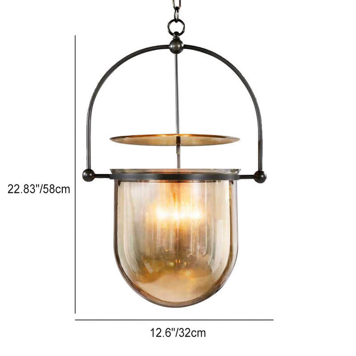 Moderne Einfachheit Zylinder Halbkreis Eisen Glas 1-Licht Pendelleuchte für Wohnzimmer 