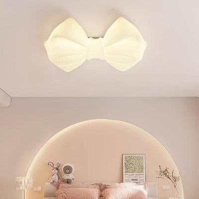Contemporary Creative Bow Iron PE LED Flush Mount Ceiling Light For Bedroom