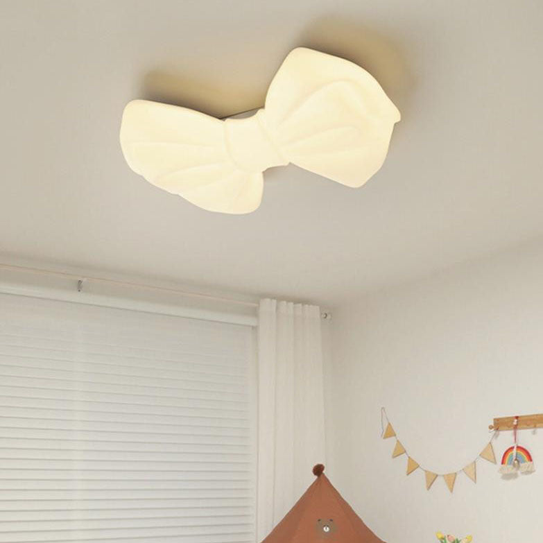 Contemporary Creative Bow Iron PE LED Flush Mount Ceiling Light For Bedroom