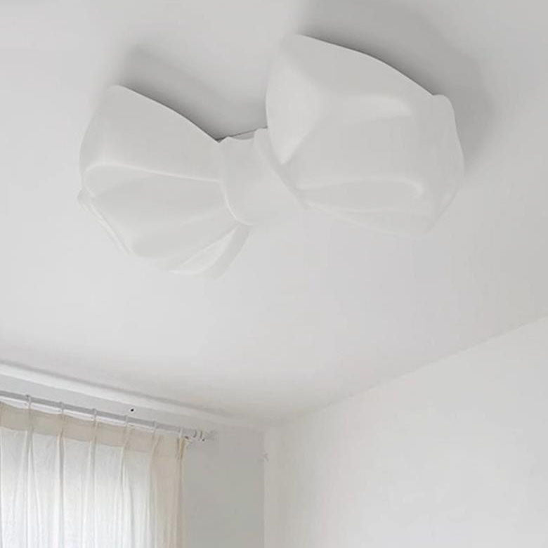 Contemporary Creative Bow Iron PE LED Flush Mount Ceiling Light For Bedroom