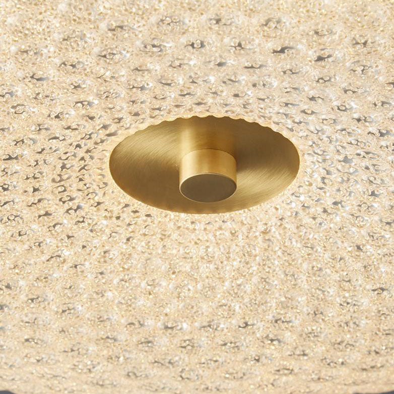 Contemporary Scandinavian Round All Copper Acrylic LED Flush Mount Ceiling Light For Bedroom