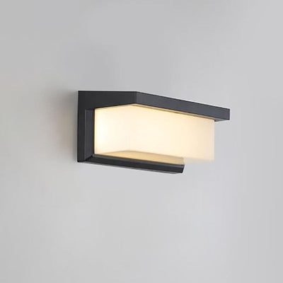 Lámpara Apliqué de Pared Exterior Moderna Minimalista Solar Rectangular PC LED Para Patio Exterior 