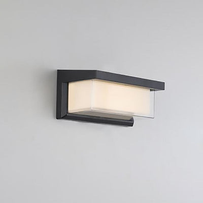 Lámpara Apliqué de Pared Exterior Moderna Minimalista Solar Rectangular PC LED Para Patio Exterior 