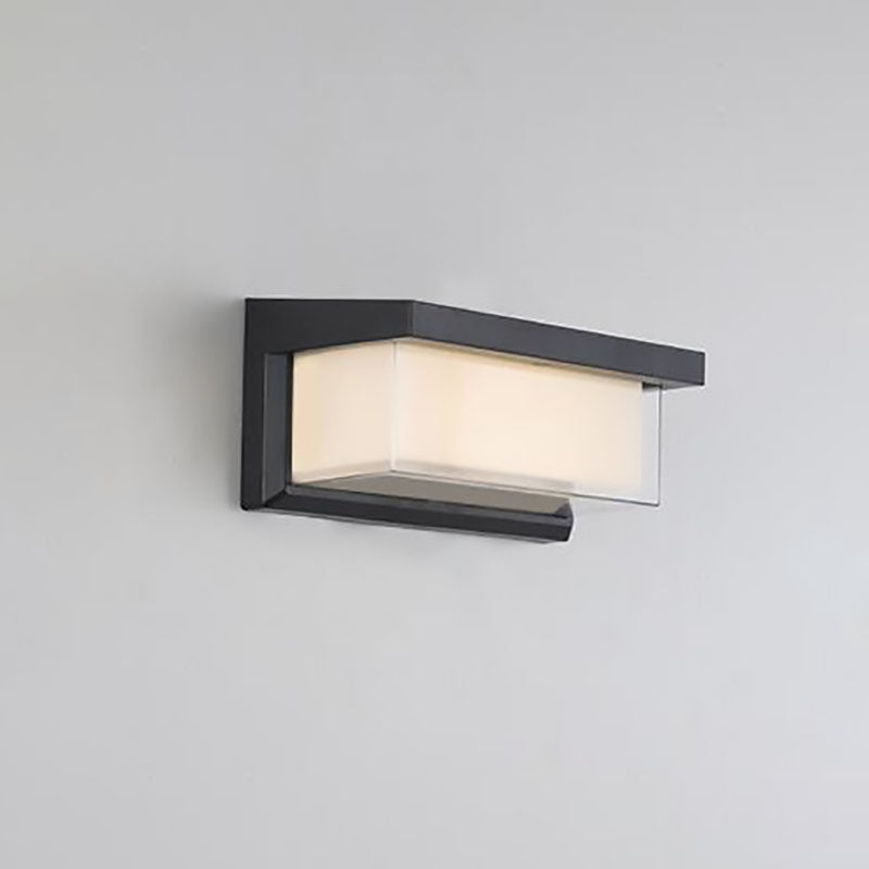 Lámpara Apliqué de Pared Exterior Moderna Minimalista Solar Rectangular PC LED Para Patio Exterior 