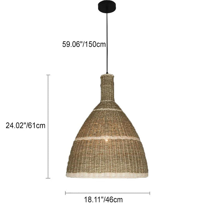 Suspension contemporaine en corde de cresson côtier tissé en rotin avec 1 lumière pour le salon 