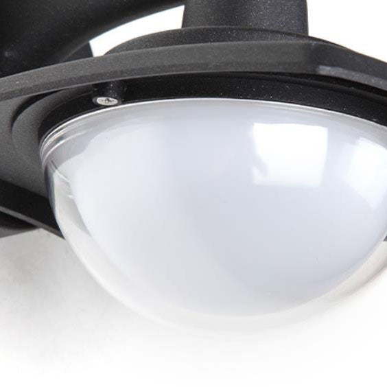 Zeitgenössische industrielle Aluminium-Rundglas-Schirm-LED-wasserdichte Wandleuchte für Außenbereich 