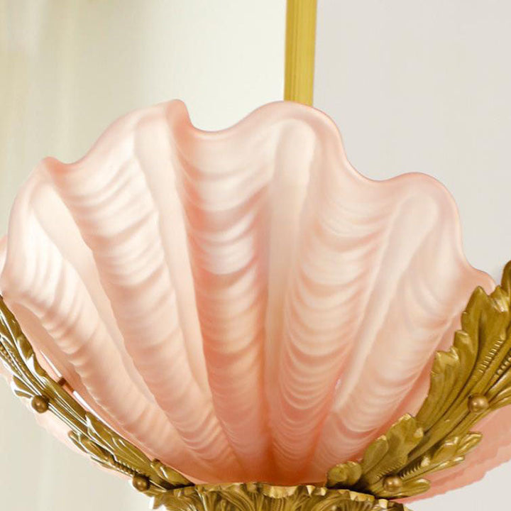 Moderne Art Deco Muschelform Messing Finish Rahmen 3/4-Licht Kronleuchter für Wohnzimmer 
