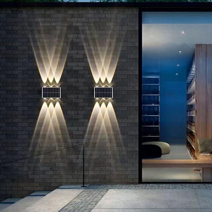 Contemporary Industrial Solar Waterproof ABS Column LED Wall Sconce Lamp For Outdoor Patio