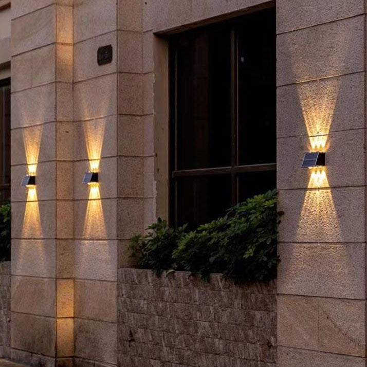 Contemporary Industrial Solar Waterproof ABS Column LED Wall Sconce Lamp For Outdoor Patio