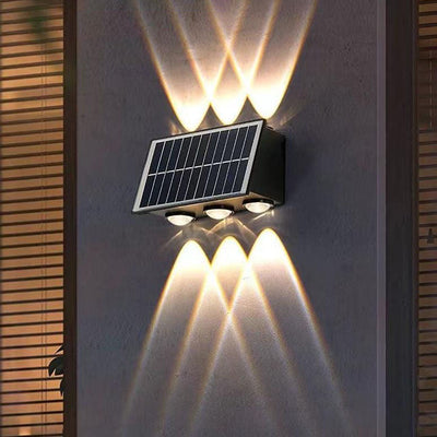 Contemporary Industrial Solar Waterproof ABS Column LED Wall Sconce Lamp For Outdoor Patio