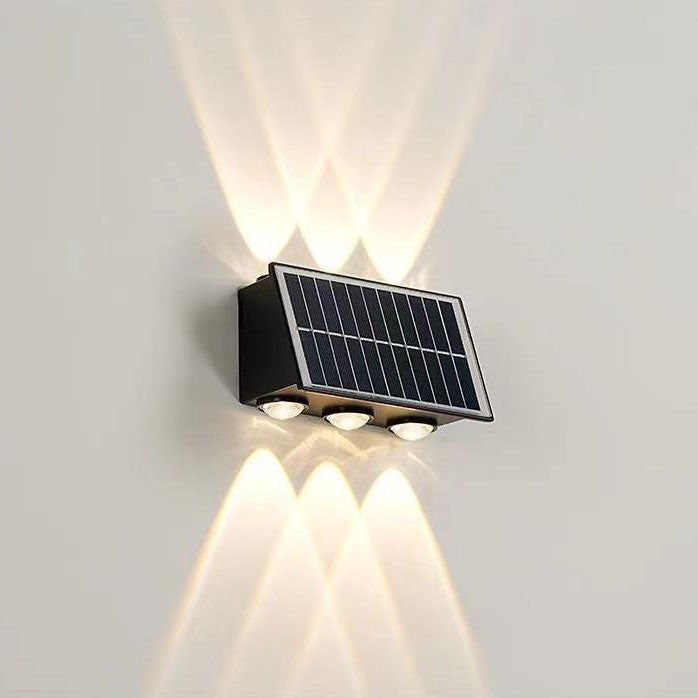 Contemporary Industrial Solar Waterproof ABS Column LED Wall Sconce Lamp For Outdoor Patio