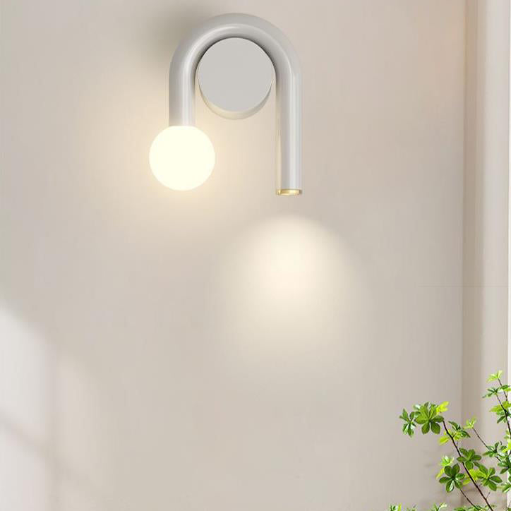 Contemporary Simplicity Geometric Iron U-shaped Line 2-Light Wall Sconce Lamp For Living Room