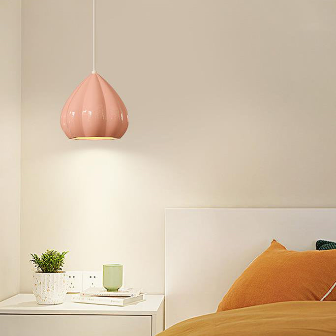 Moderne Minimaliste Crème Triangle Aluminium Résine Suspension 1-Lumière Pour Chambre 
