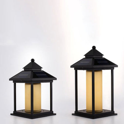 Moderno Minimalista Solar Espiral Cuadrángulo Aluminio Acrílico LED Cabezal de Poste para Patio Exterior 