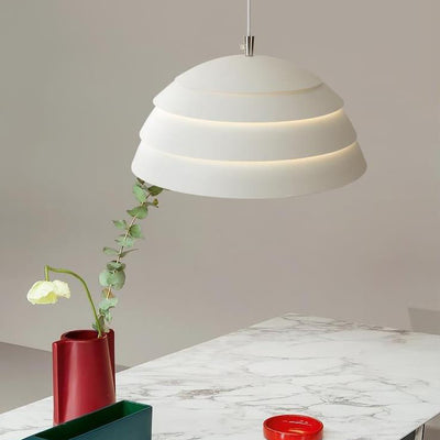 Contemporary Scandinavian Round Iron 1-Light Pendant Light For Living Room