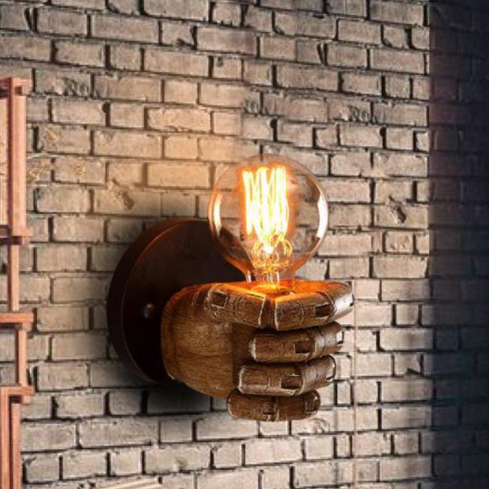 Traditionelle Vintage Faust Harz 1-Licht Wandleuchte Lampe für Wohnzimmer 