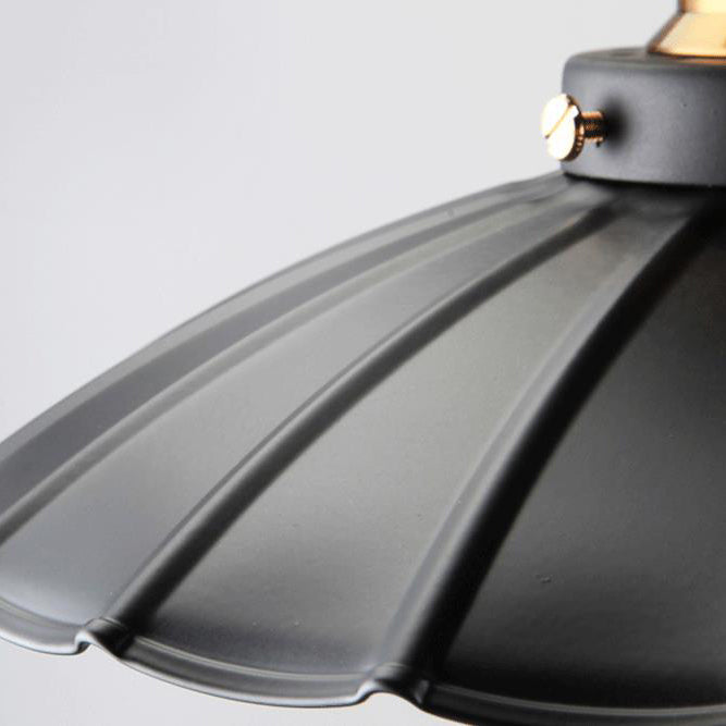 Zeitgenössische industrielle Eisen Regenschirm Schatten 1-Licht Semi-Flush Mount Deckenleuchte für Wohnzimmer 