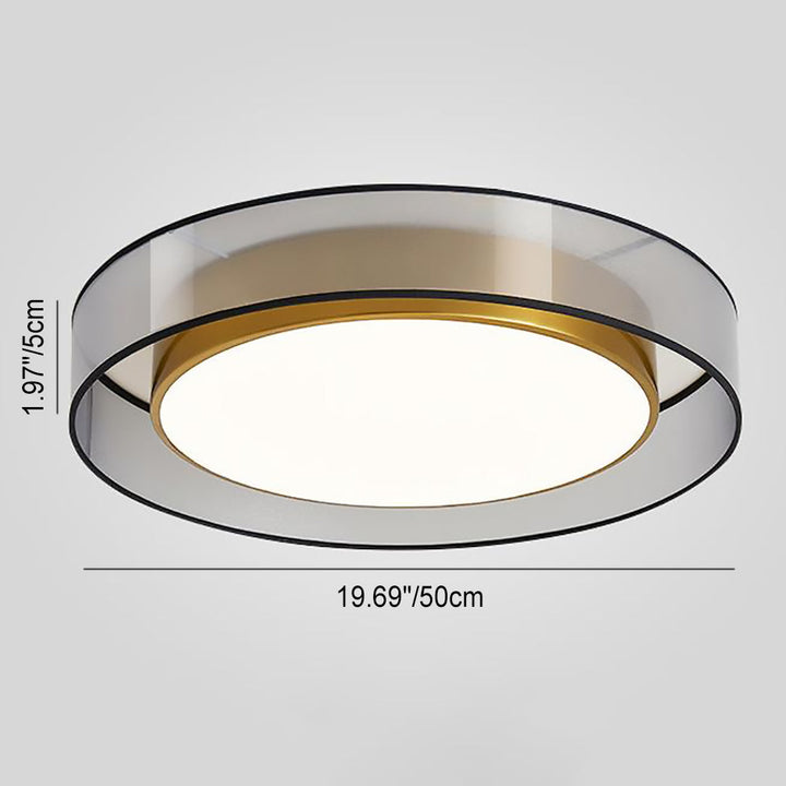 Zeitgenössische Einfachheit Alle Messing Acryl Zylinder Schatten LED Unterputz Deckenleuchte Für Wohnzimmer 