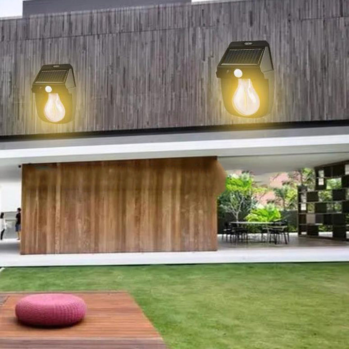 Zeitgenössische industrielle Solar-wasserdichte menschliche Sensor-LED-Wandleuchter-Lampe für Terrasse im Freien