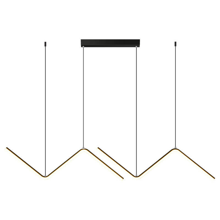 Moderne minimalistische LED-Hängeleuchte in N-Form aus Aluminium und Silikon für das Esszimmer 