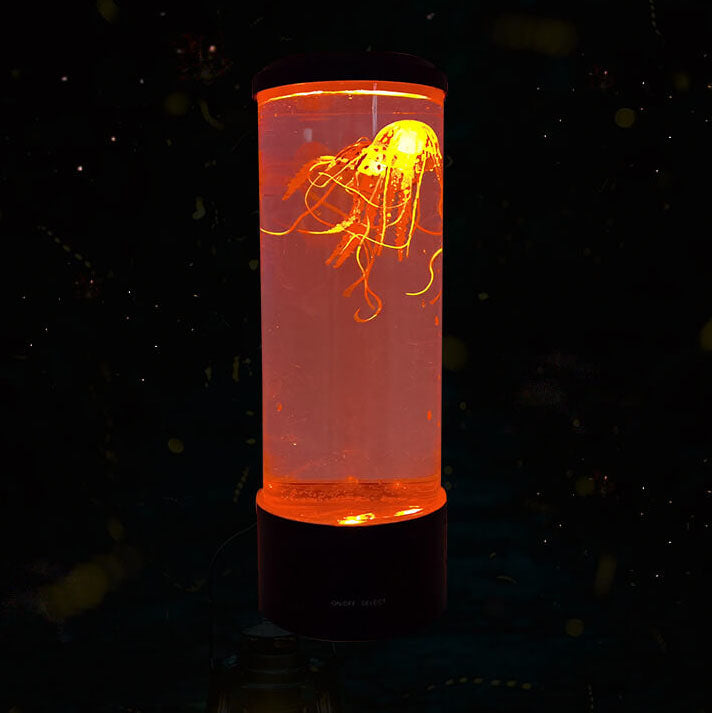 Lampe de nuit colorée en forme de méduse, veilleuse LED cylindrique 