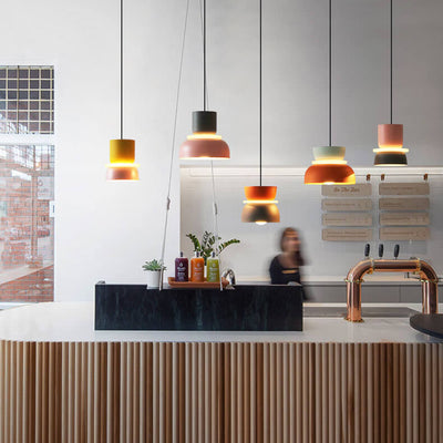 Luminaire suspendu à DEL à 1 lumière Macaron coloré nordique 
