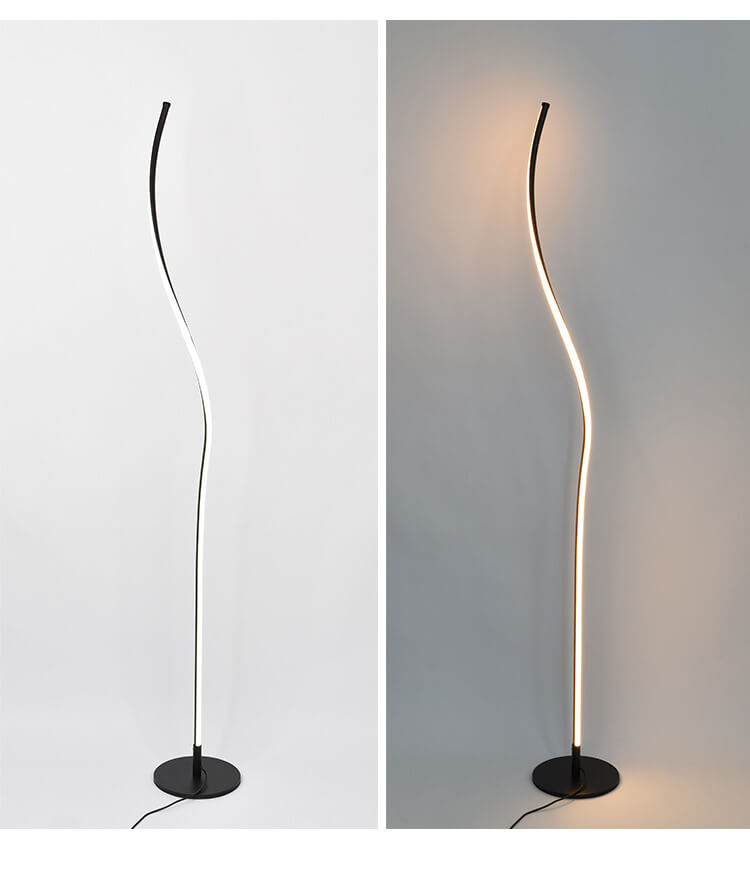 Minimalist Line 1-Light Bending Line LED Floor Lamps