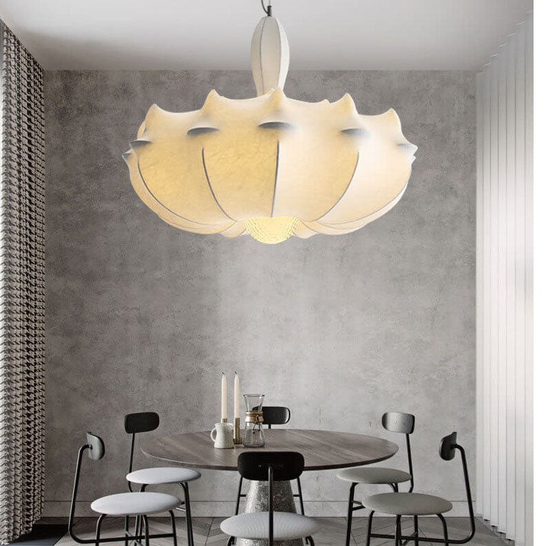 Modern Stretch Silk Fabric Airship Shade 3-Light Chandeliers