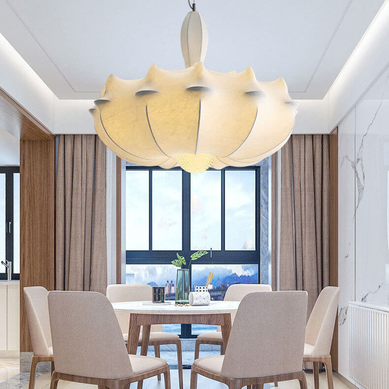 Modern Stretch Silk Fabric Airship Shade 3-Light Chandeliers