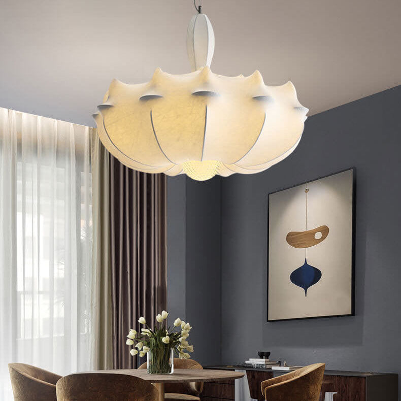 Modern Stretch Silk Fabric Airship Shade 3-Light Chandeliers