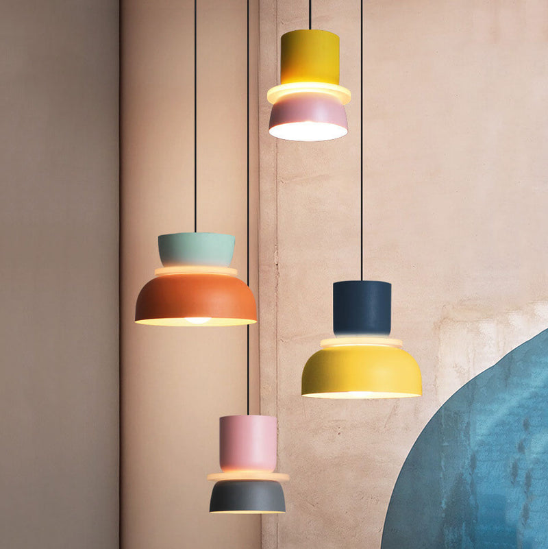 Luminaire suspendu à DEL à 1 lumière Macaron coloré nordique 