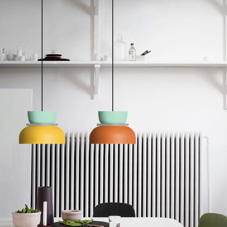 Luminaire suspendu à DEL à 1 lumière Macaron coloré nordique 