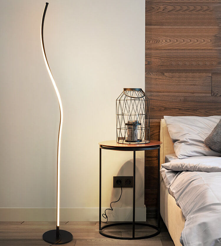 Minimalist Line 1-Light Bending Line LED Floor Lamps