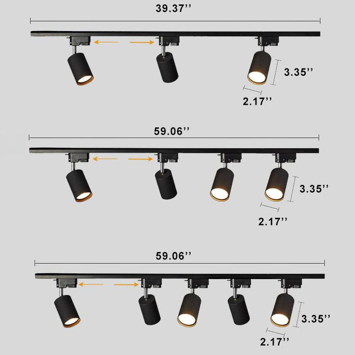 Éclairage de piste tubulaire moderne 3/4/5 lumières LED montage affleurant 