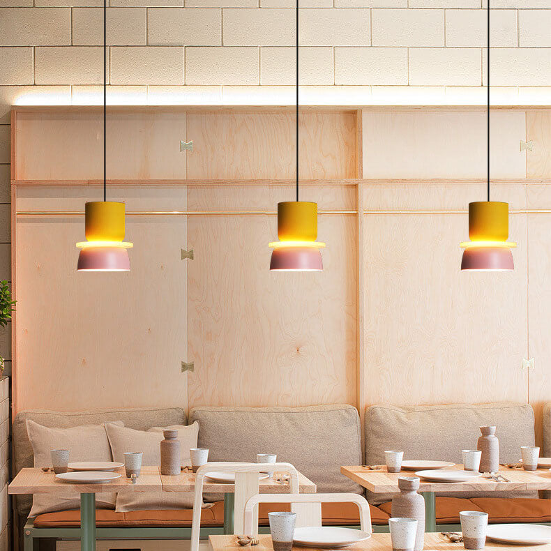 Luminaire suspendu à DEL à 1 lumière Macaron coloré nordique 