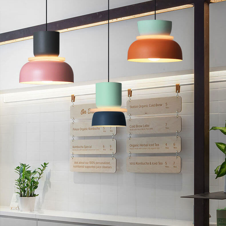 Luminaire suspendu à DEL à 1 lumière Macaron coloré nordique 