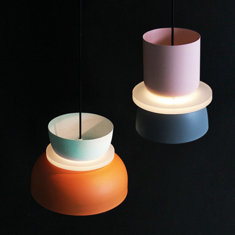 Luminaire suspendu à DEL à 1 lumière Macaron coloré nordique 