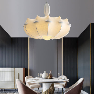 Modern Stretch Silk Fabric Airship Shade 3-Light Chandeliers