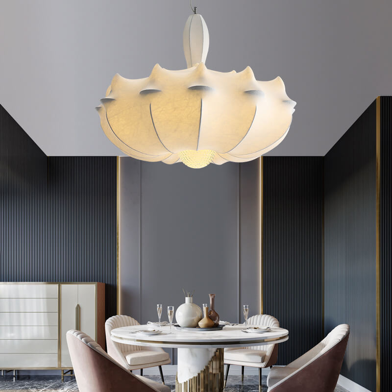 Modern Stretch Silk Fabric Airship Shade 3-Light Chandeliers