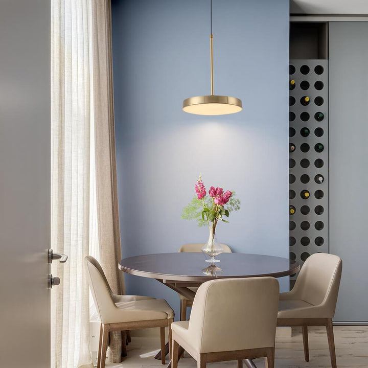Moderne minimalistische Trommel-Metall-LED-Pendelleuchte 
