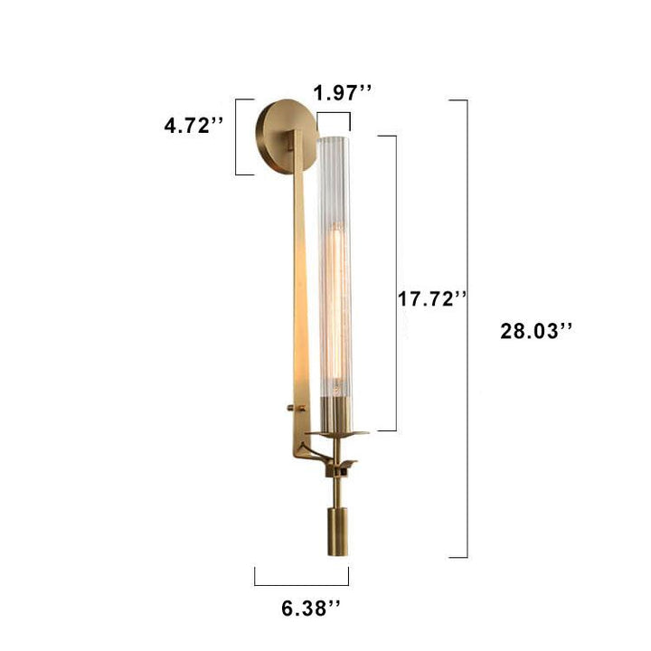 Moderne klare Glas-1-Licht-LED-Röhren-Wandleuchten 