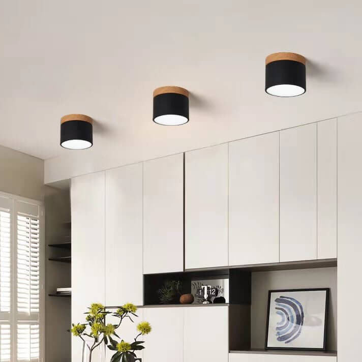 Skandinavische Macaroon Volltonfarbe LED Deckenleuchte Log 