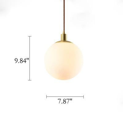 Nordic Minimalist Milky White Glass Ball 1-Light Pendant Light