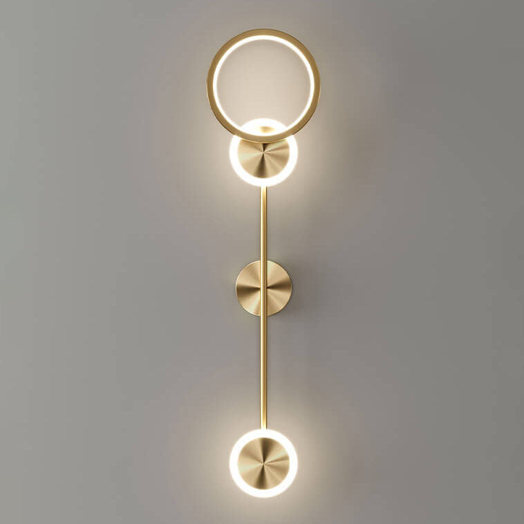 Zeitgenössische Luxus geometrische Kreis lange Streifen Acryl Schatten LED Wandleuchte Lampe für Schlafzimmer 