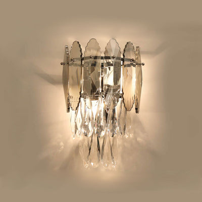 Modern Luxury Crystal Multi-Layer Column 1-Light Wall Sconce Lamp