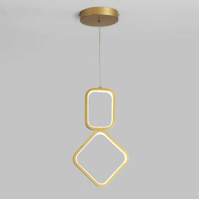 Nordic Minimalist Iron Geometric Ring LED Pendant Light