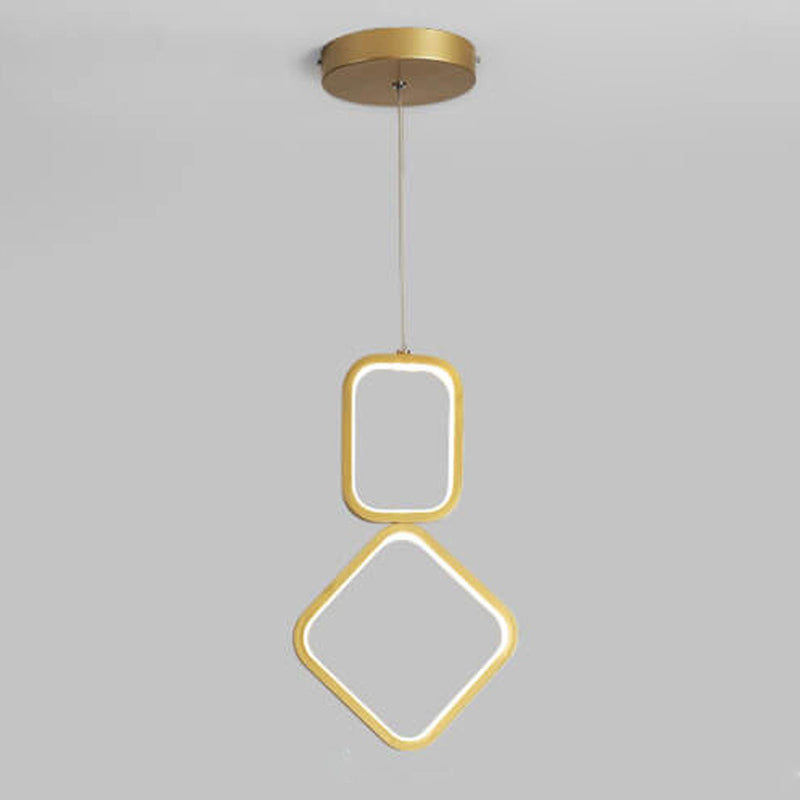 Nordic Minimalist Iron Geometric Ring LED Pendant Light