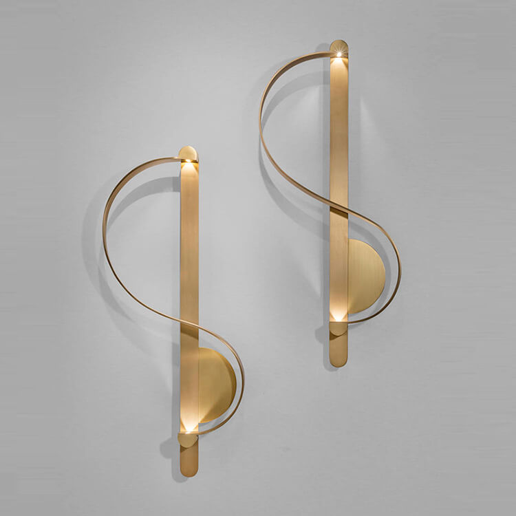 Nordic Luxury Golden Curve Ring LED Wandleuchte aus Messing 