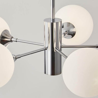 Modern Light Luxury White Round Ball Glass Iron 3/5/8-Light Chandelier