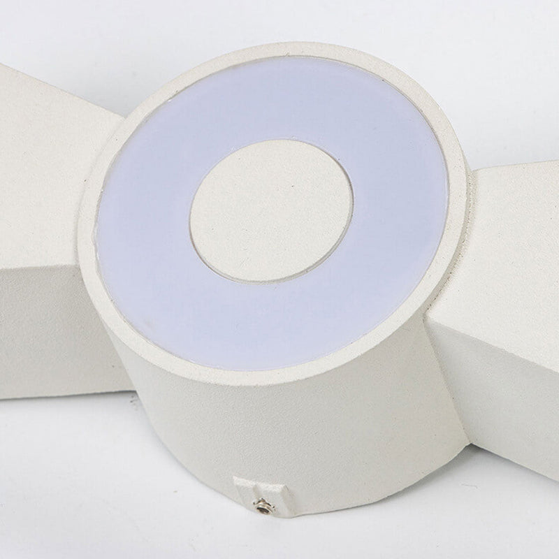 Nœud papillon créatif extérieur avec éclairage vers le haut et vers le bas, lampe murale étanche à LED pour patio 